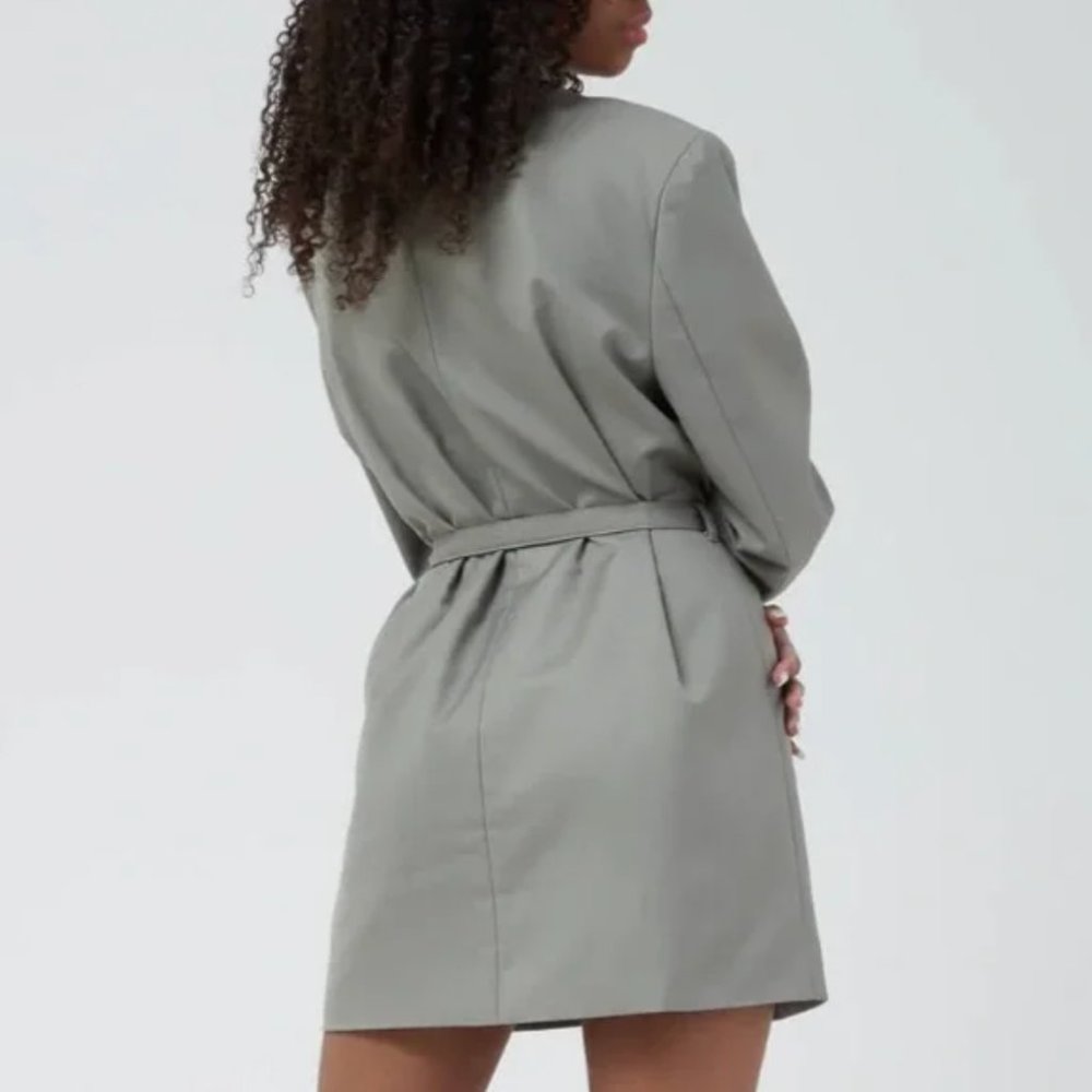 Lioness Sage Gray Belted Blazer Dress - Picture 3 of 8